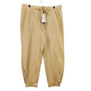 Womens Who What Wear Tan Sweatpants Joggers Mid Rise Drawstring Pockets Size XXL